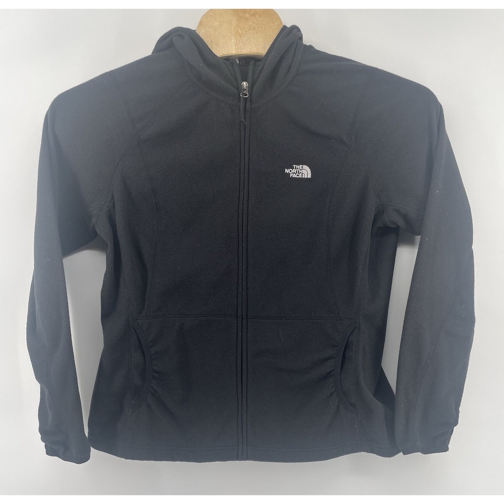 The North Face Fleece Hoodie Womens XL Black Full Zip Hooded Jacket Outdoors